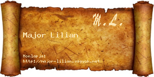 Major Lilian névjegykártya