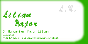 lilian major business card